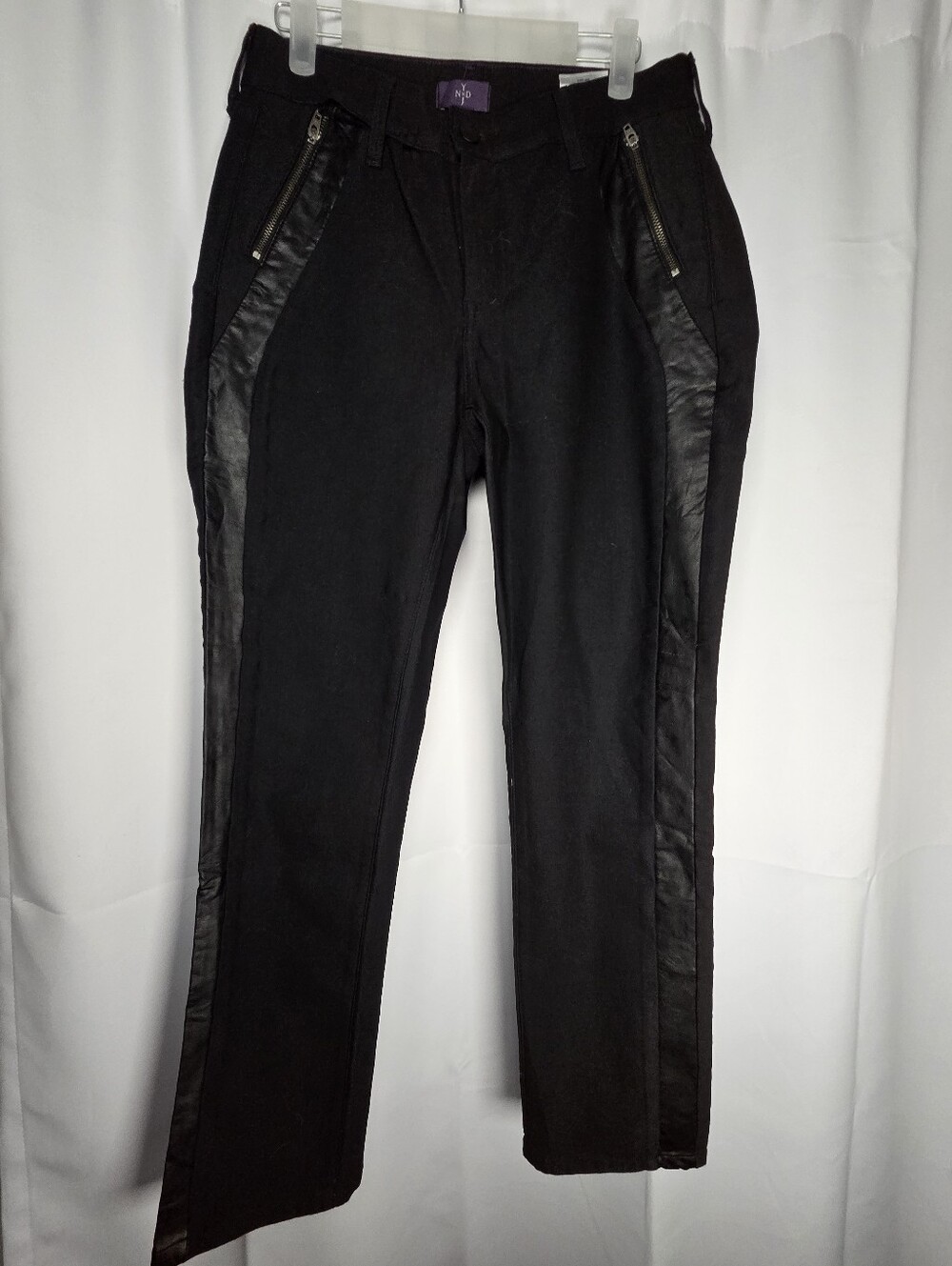 NYDJ Not Your Daughters Jeans Mayra Faux Leather Trim Leggings Women's 6 Petite